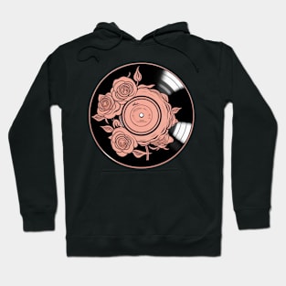 Rose Gold Rose Vinyl Record Hoodie